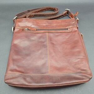 Jack Georges Brown Buffalo Leather City Crossbody Voyager Bag 7298